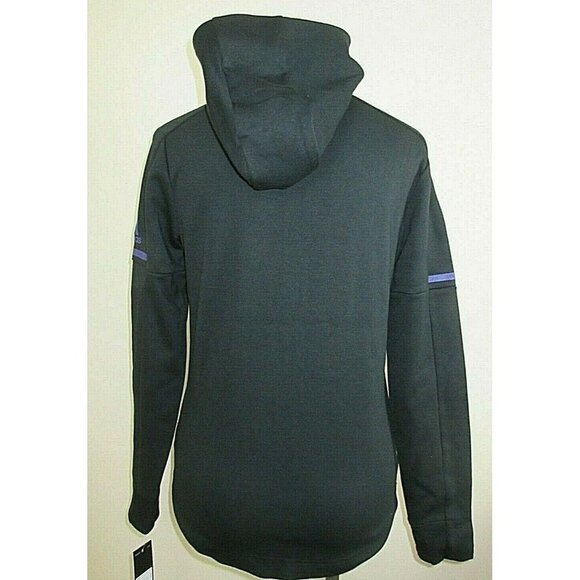 Adidas Women's Zone Full Zipper Graphic hoodie Tennis jacket Black Purple NWT - Picture 4 of 5